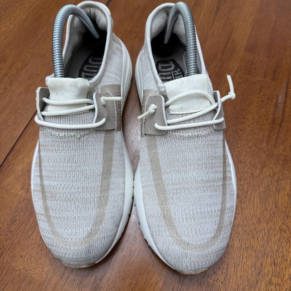 Hey Dude Slip On Shoes Womens Size 8 Beige Knit Comfort Lightweight Sneakers - Picture 3 of 6